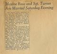 Rose, Turner Marriage